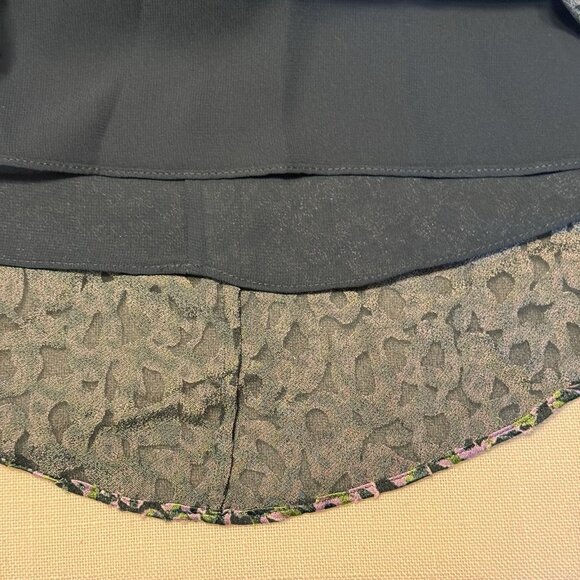 Kate Spade New York Flair Flora Devore Green & Purple Print Mini Dress - Size 14 - Picture 5 of 6